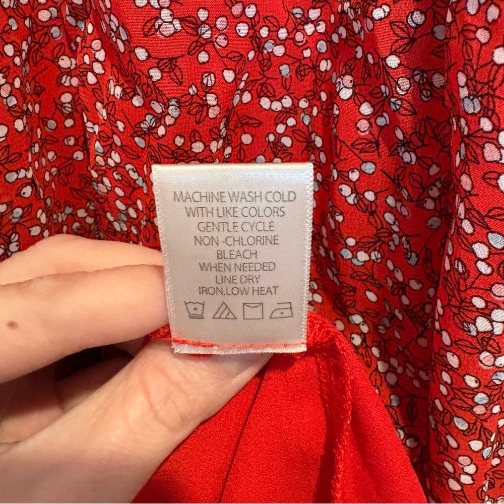 Max Studio Dress Red Floral | size small - Picture 4 of 5